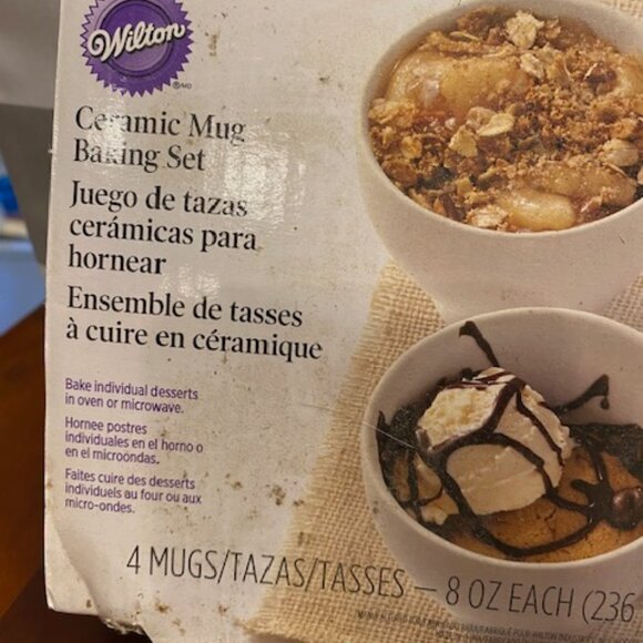 Wilton 4 Piece White Ceramic Mug Baking Set 2105-0172 Brand New Discontinued - Picture 2 of 3